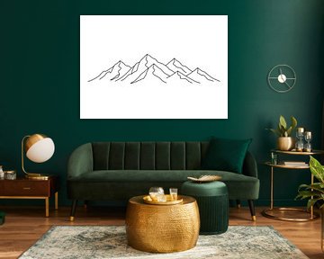 Lijn Art Illustratie van Bergketen van Markus Gann