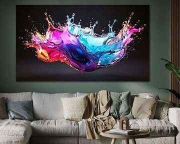 Vloeibare kleuren met golven