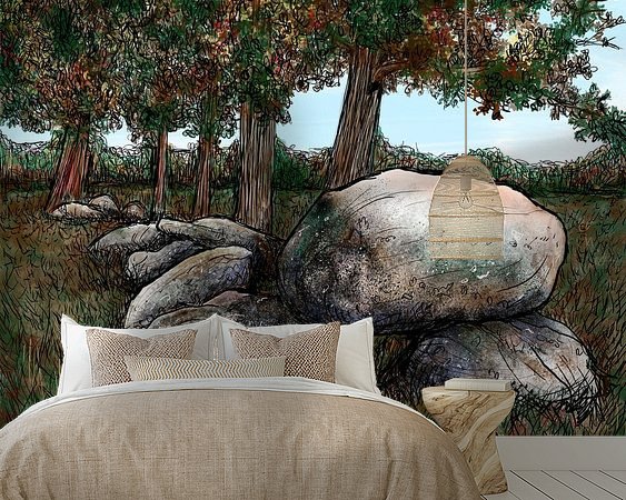 Voorbeeld van het werk in een kamer