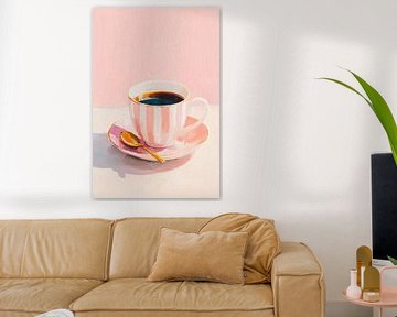 L'heure du café à rayures roses n° 2