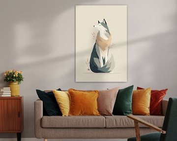 Husky in Aarde tinten van Studio BB