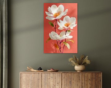 Magnolias en corail n°1