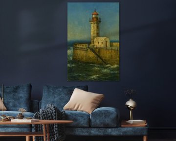 Leuchtturm auf tosender See