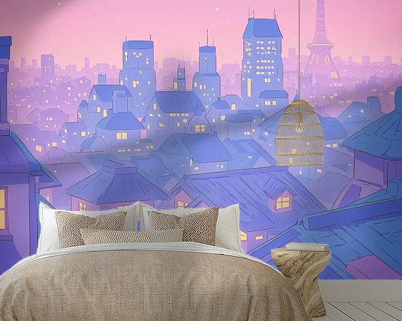 Voorbeeld van het werk in een kamer