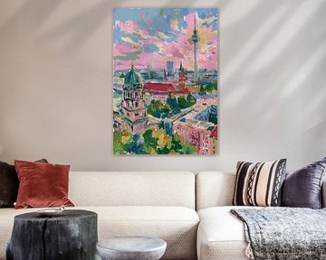 Berlin Skyline Matisse Öl von Niklas Maximilian