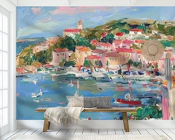 Saint-Tropez harbour pastel