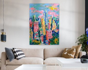 New York Skyline Impressionism by Niklas Maximilian