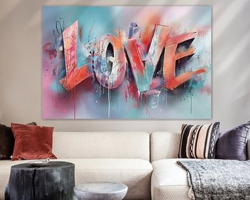 LOVE graffiti straatkunst schilderij van ARTemberaubend