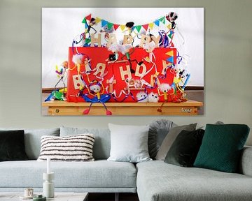 Fubby's die feest vieren voor verjaardag.