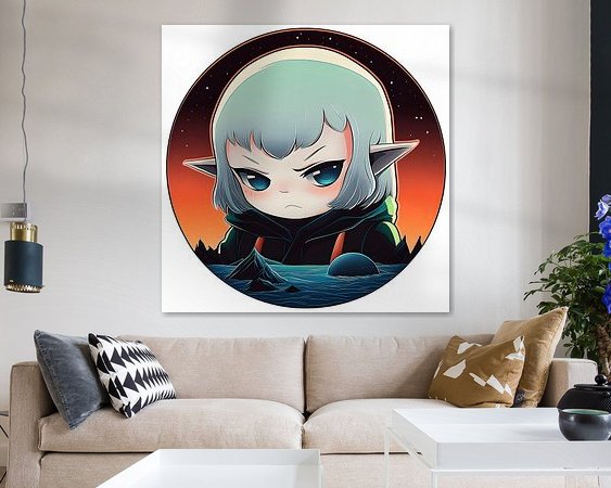 Voorbeeld van het werk in een kamer