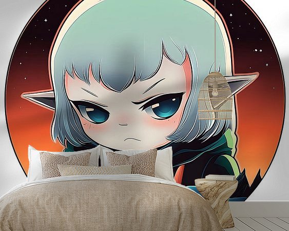 Voorbeeld van het werk in een kamer