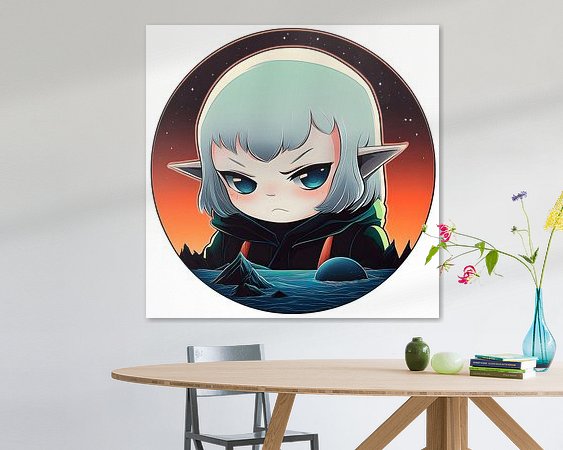 Voorbeeld van het werk in een kamer