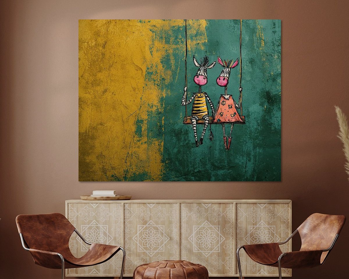 Voorbeeld van het werk in een kamer