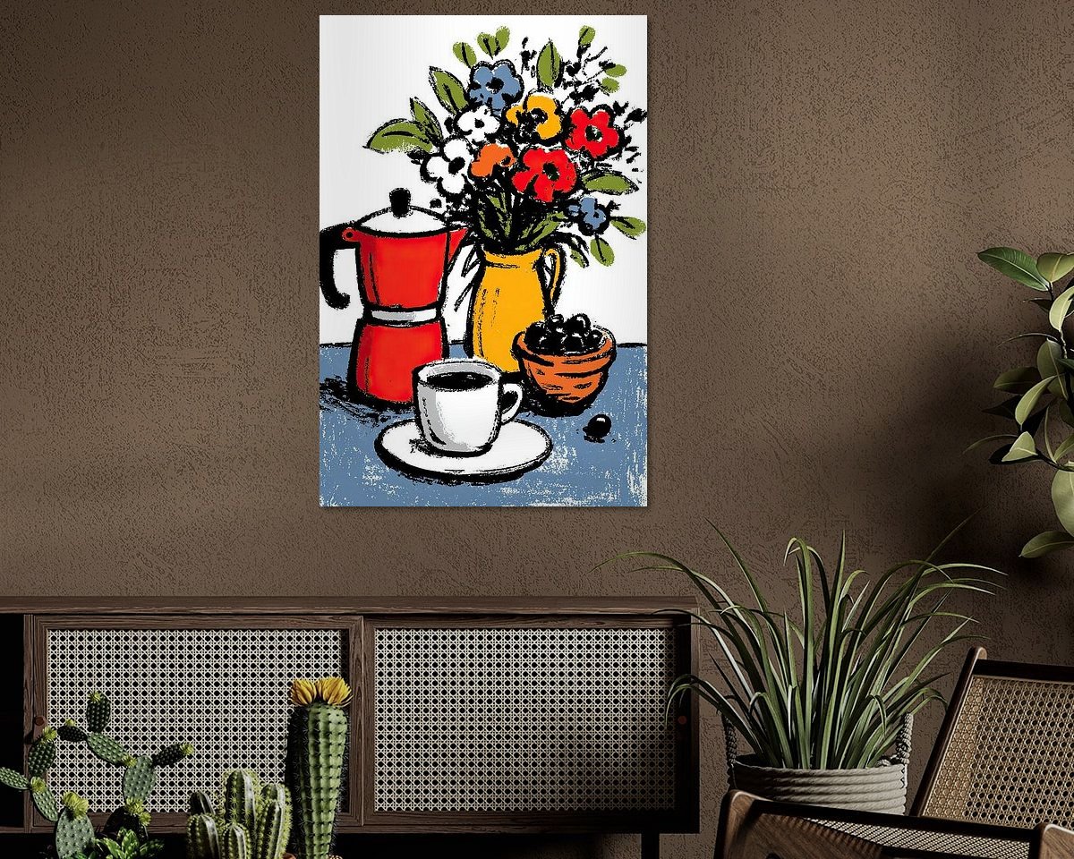Voorbeeld van het werk in een kamer