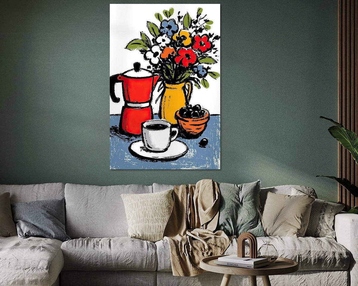 Voorbeeld van het werk in een kamer