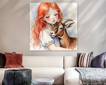 Heidi mit ihrer Ziege