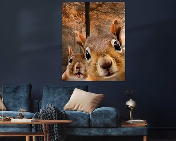 An Autumn Squirrels Photobomb sur Marja van den Hurk