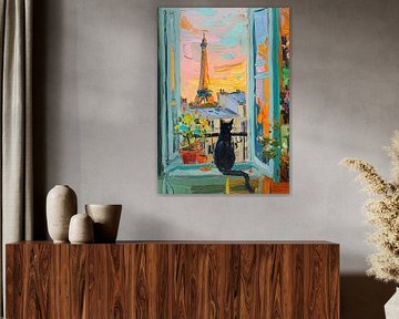 Paris cat Matisse style by Niklas Maximilian