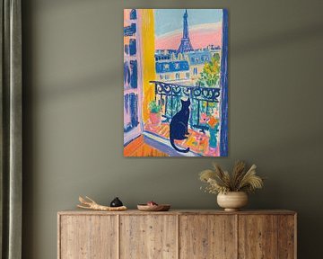 Paris Black Cat Matisse Style by Niklas Maximilian