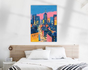 New York City Öl Cartoon Stil