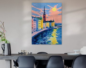 Stockholm avond Matisse stijl van Niklas Maximilian