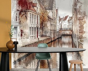 Brugge Kanaal -  Romantisch Stadsgezicht van Joriali Fine Art
