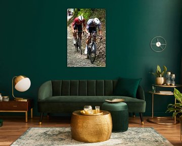 Mathieu van der Poel en Arnaud De Lie op de muur van Geraardsbergen van FreddyFinn