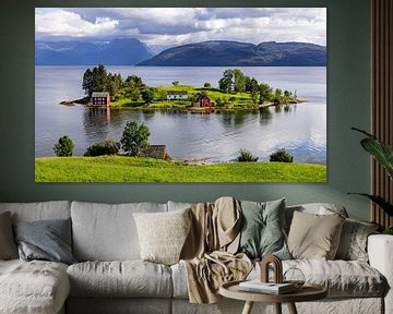 Oma eiland in de Hardangerfjord, Noorwegen van Adelheid Smitt