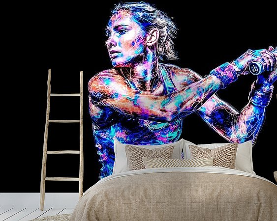 Voorbeeld van het werk in een kamer
