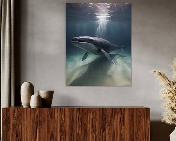Walvis in een gouden gloed