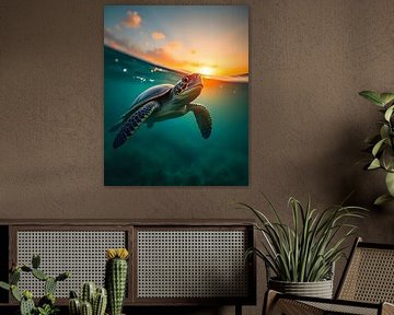 Sun kiss for the turtle by Jean Pierre