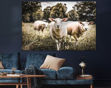 Sheep in landscape by Sven Scholten