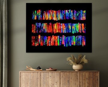 Art numérique - fragments colorés en mouvement
