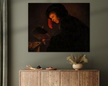 Junger Mann bei Kerzenschein - Christiaen Jansz- Dusart