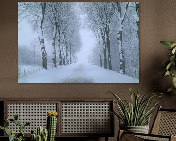 Het sneeuw pad naar winter wonderland van Double u photography