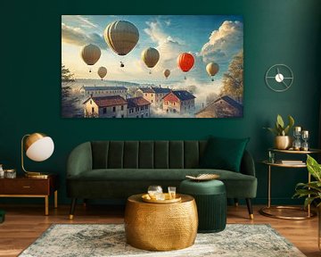 Ballonnen in de Ochtendmist van Arjen Roos