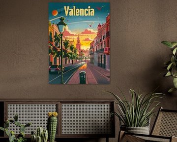 Valencia Droomlandschap: Spaanse zonsondergang Poster van Travel Shop