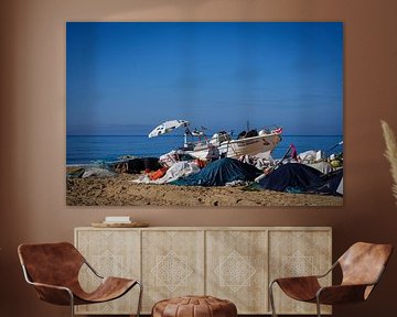 Repairing fishing nets by Eddy Westdijk
