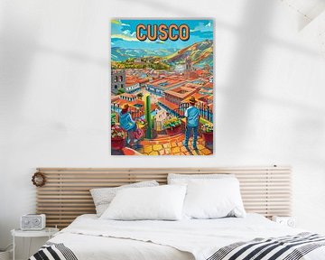 Cusco-Übersicht: Anden-Abenteuer Retro-Poster von Travel Shop