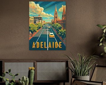 Adelaide Sunlit Streets: Classic Australian City Poster by Travel Shop