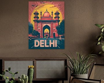 Majestic Delhi: Iconic Gateway Sunset Poster by Travel Shop