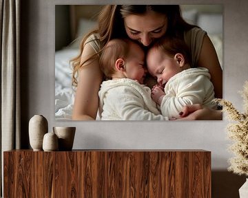 Mutter mit Zwillingsbabys von Egon Zitter