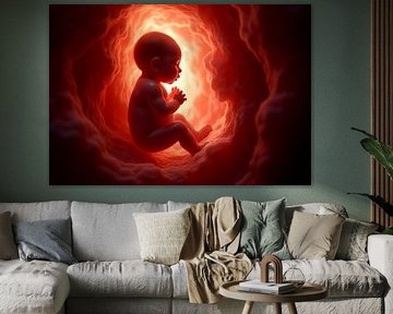 Ungeborenes Baby im Mutterleib von Egon Zitter