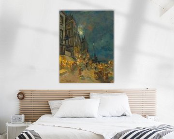 Konstantin Aleksejevitsj Korovin - De haven van Marseille bij nacht van Peter Balan
