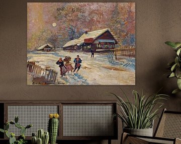 Konstantin Alexeyevich Korovin - Vrolijke mensen voor de taverne van Peter Balan
