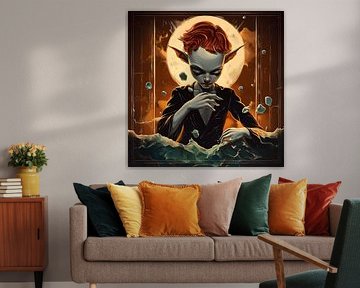 Magicien éclairé par la lune