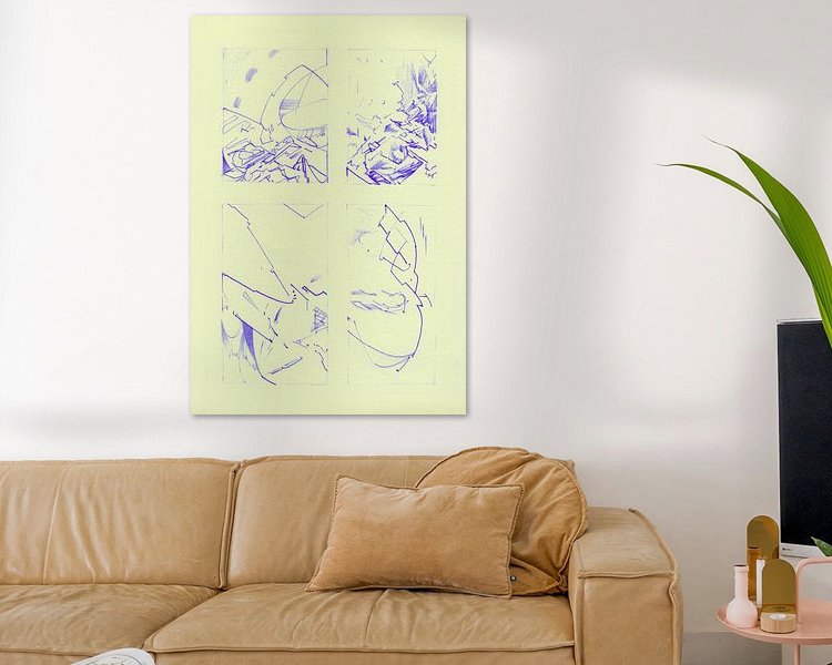 Voorbeeld van het werk in een kamer