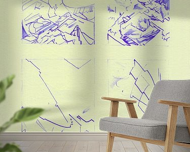 Voorbeeld van het werk in een kamer