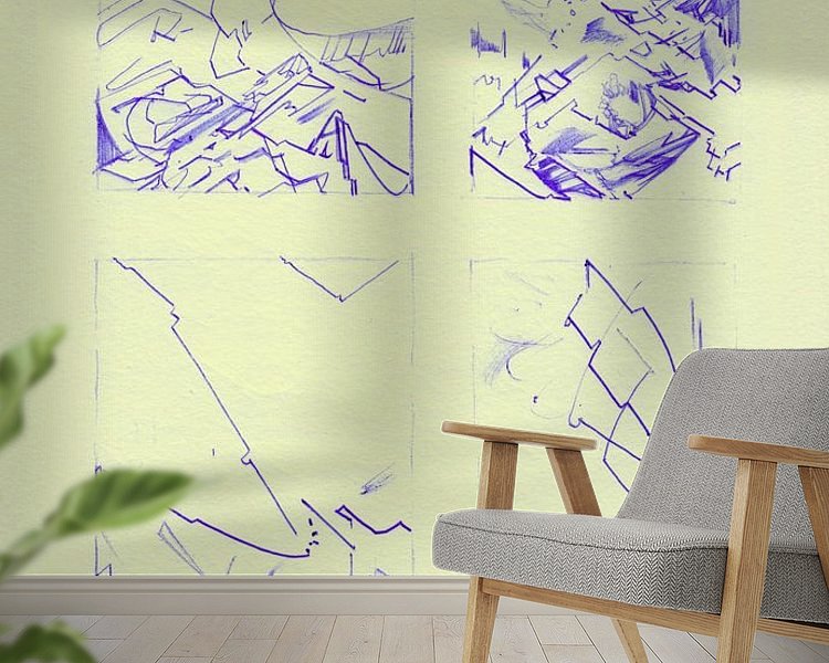 Voorbeeld van het werk in een kamer