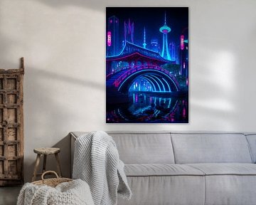 Cyberpunk Style Japan Cityscape Night